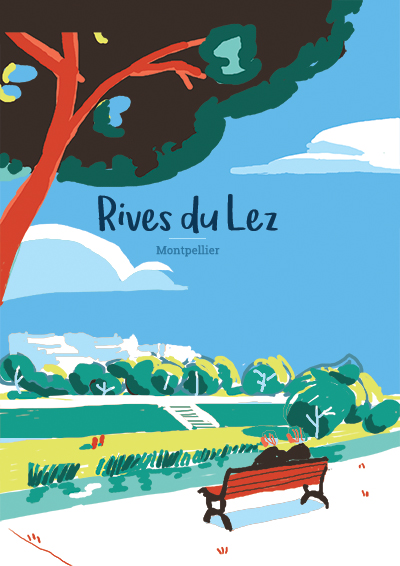 Poster delle Rives du Lez realizzato dall'illustratrice Laura Gassin 